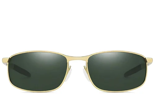 Lunettes de soleil ovales polarisées en métal doré #BS2607-0628