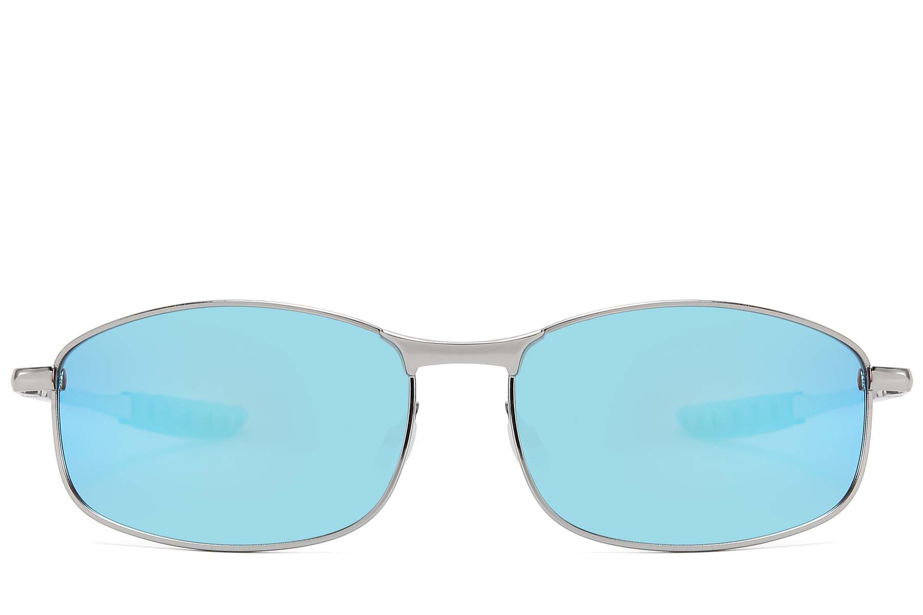 Oval Silver Metal Polarized Sunglasses #BS2607-0630