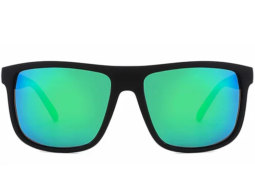Lunettes photochromiques polarisées rectangulaires en plastique noir #BS2607-0638