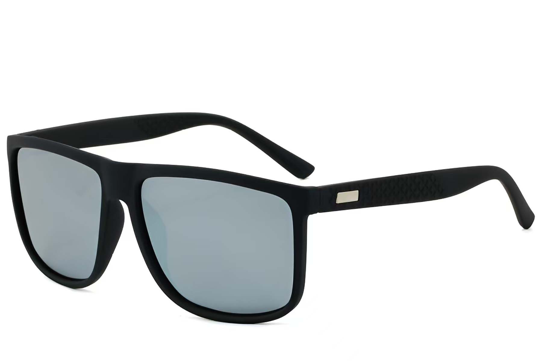 Rectangular Black Plastic Polarized Photochromic Glasses #BS2607-0640
