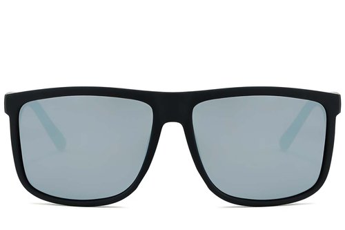 Lunettes photochromiques polarisées rectangulaires en plastique noir #BS2607-0640