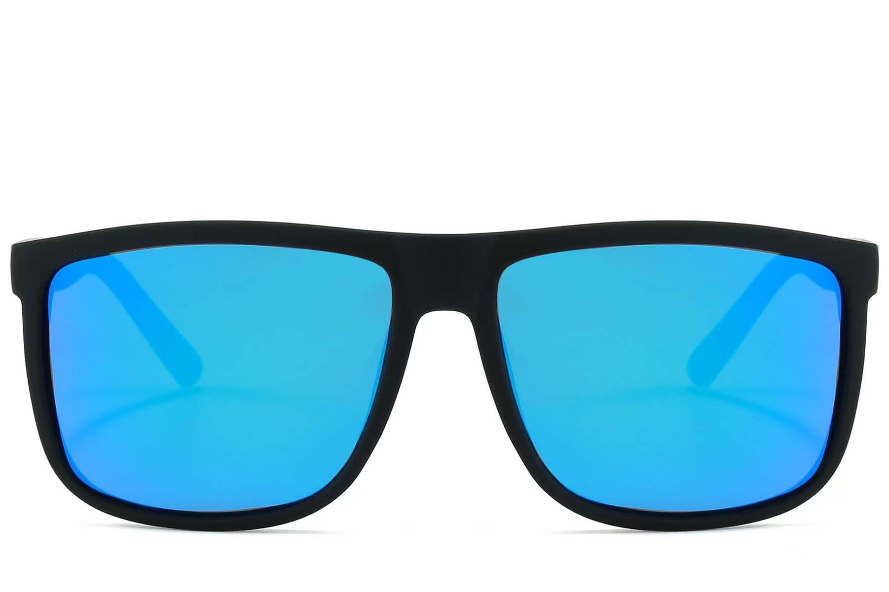 Rectangular Black Plastic Polarized Photochromic Glasses #BS2607-0641