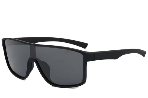 Gafas de sol fotocromáticas polarizadas de plástico negro estilo aviador #BS2607-0647