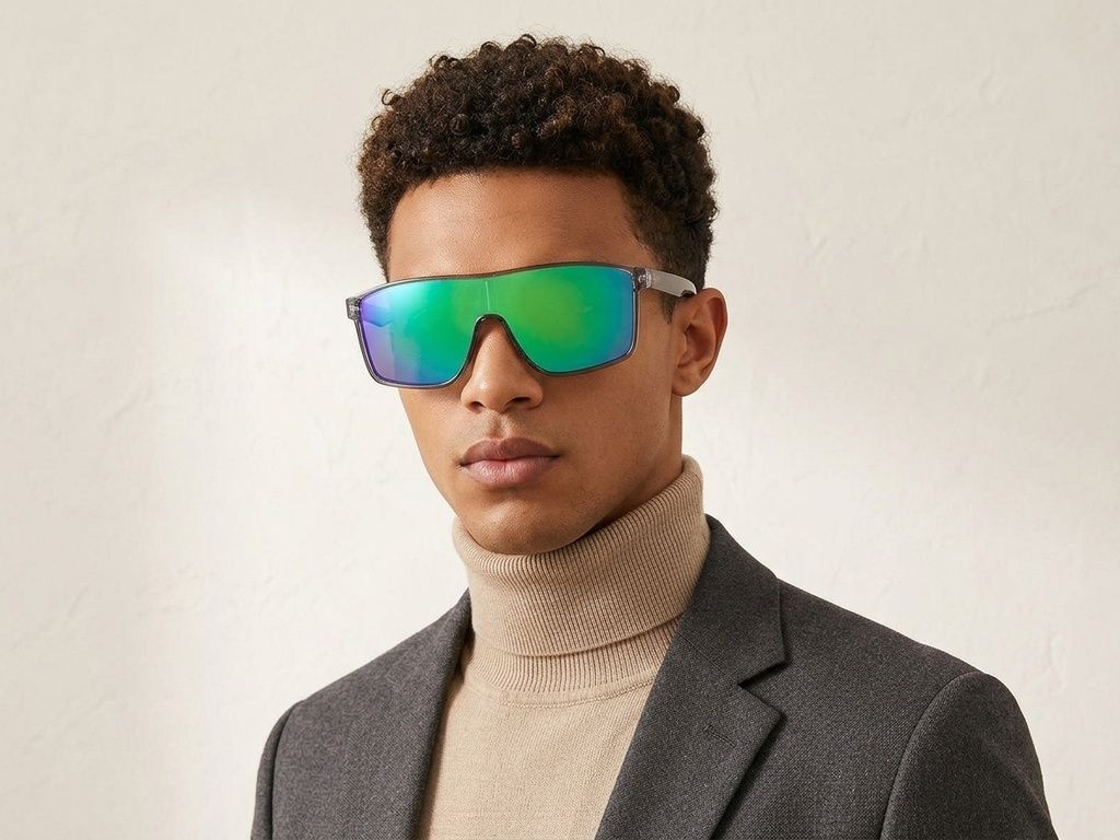 Aviator Grey Plastic Polarized Photochromic Glasses #BS2607-0648