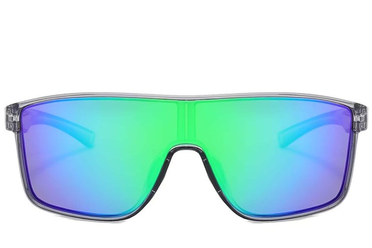 Aviator Grey Plastic Polarized Photochromic Glasses #BS2607-0648