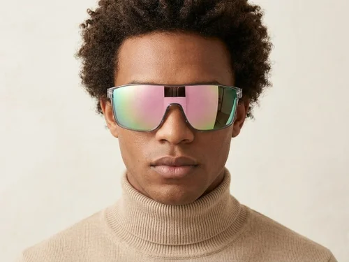 Lunettes photochromiques polarisées en plastique gris aviateur #BS2607-0649
