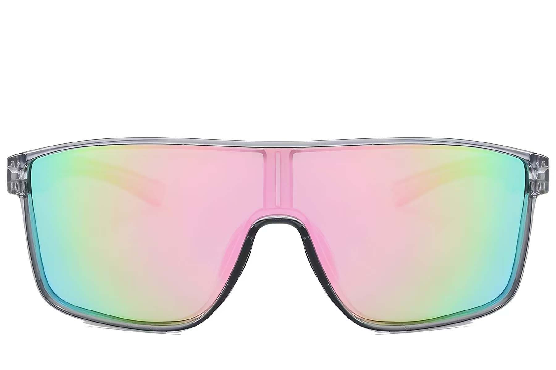 Aviator Grey Plastic Polarized Photochromic Glasses #BS2607-0649