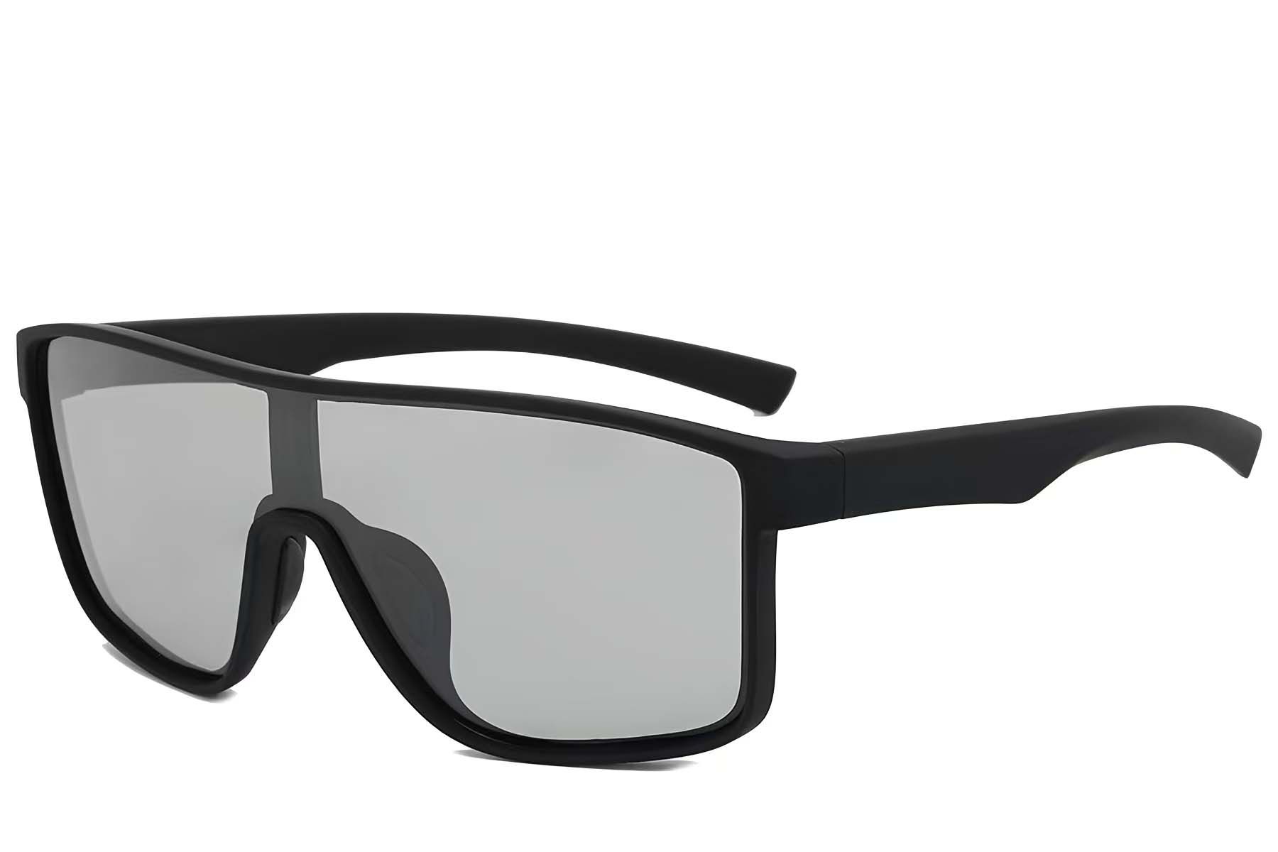 Lunettes de soleil aviateur polarisées photochromiques en plastique noir #BS2607-0650