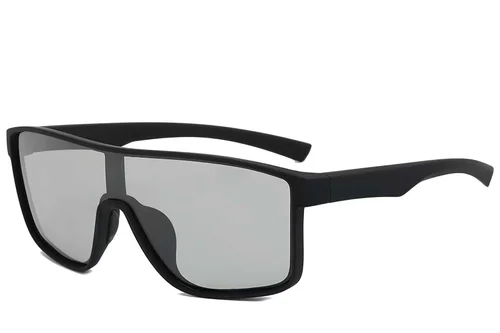 Lunettes de soleil aviateur polarisées photochromiques en plastique noir #BS2607-0650