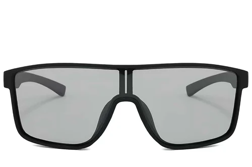 Lunettes de soleil aviateur polarisées photochromiques en plastique noir #BS2607-0650