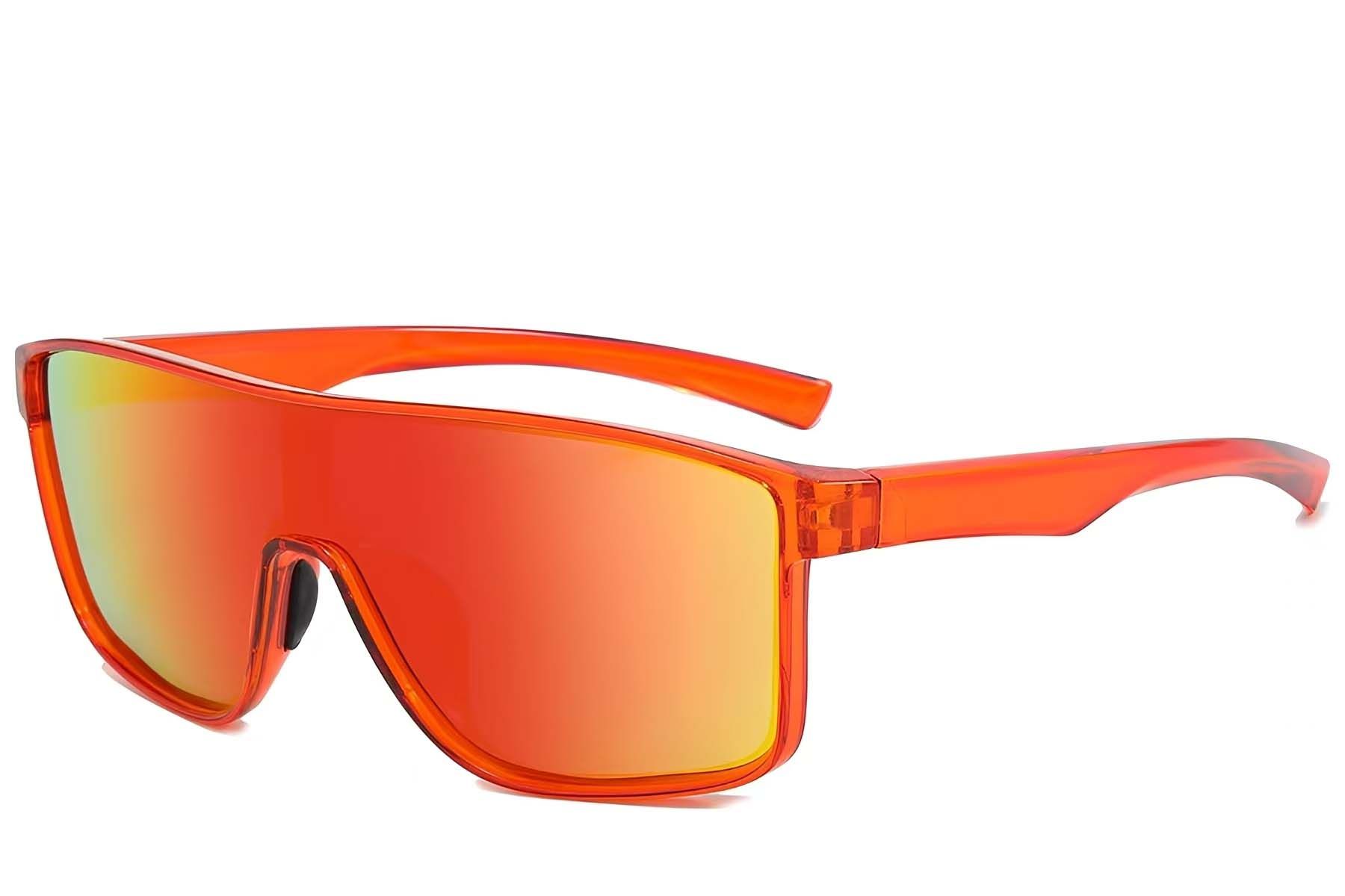 Lunettes photochromiques polarisées en plastique rouge Aviator #BS2607-0652