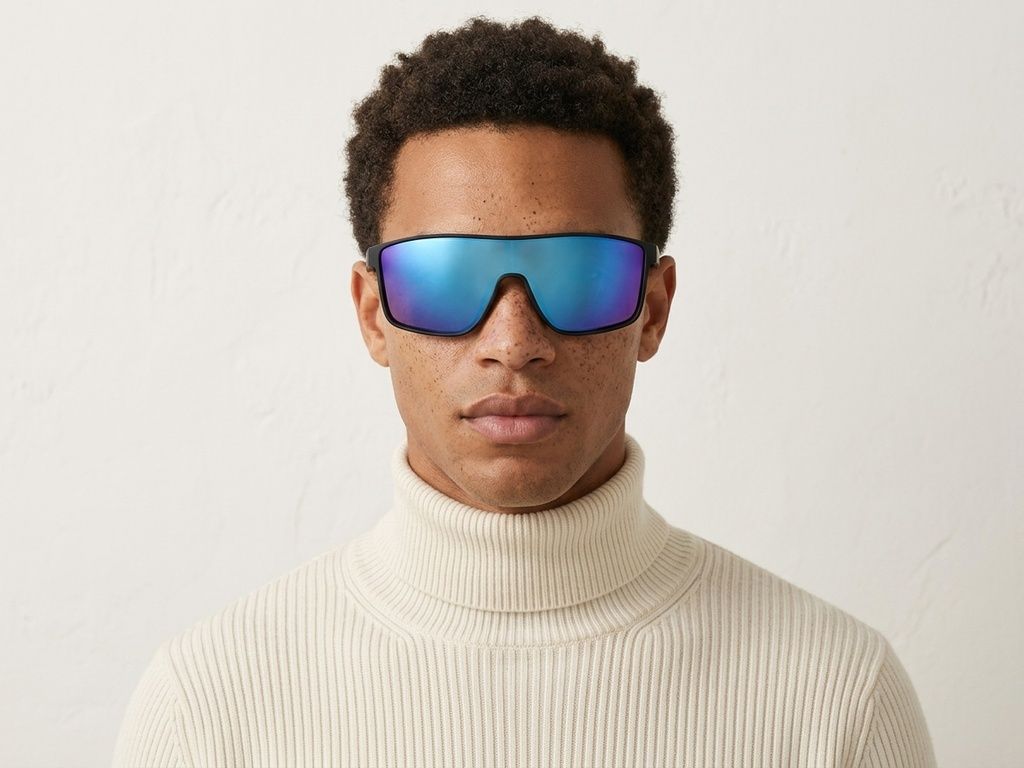 Lunettes photochromiques polarisées en plastique noir Aviator #BS2607-0653