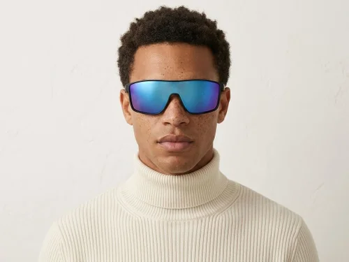 Lunettes photochromiques polarisées en plastique noir Aviator #BS2607-0653