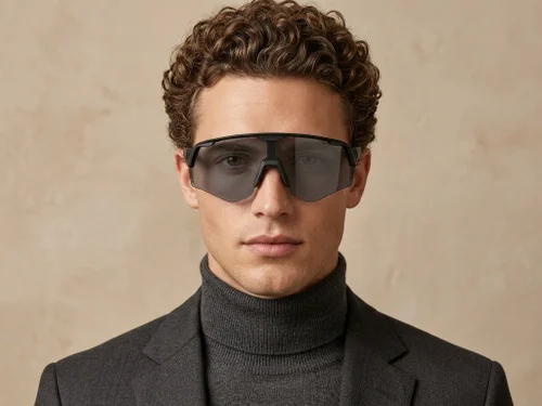 Lunettes de soleil aviateur en plastique noir #BS2607-0655