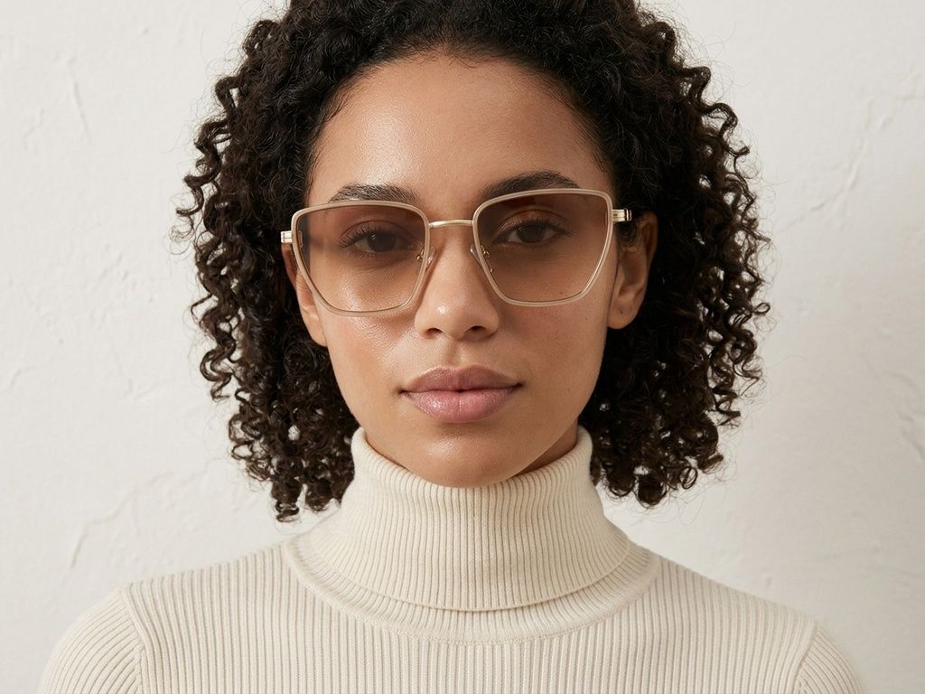 Rectangular Golden Metal Sunglasses #BS2607-0662