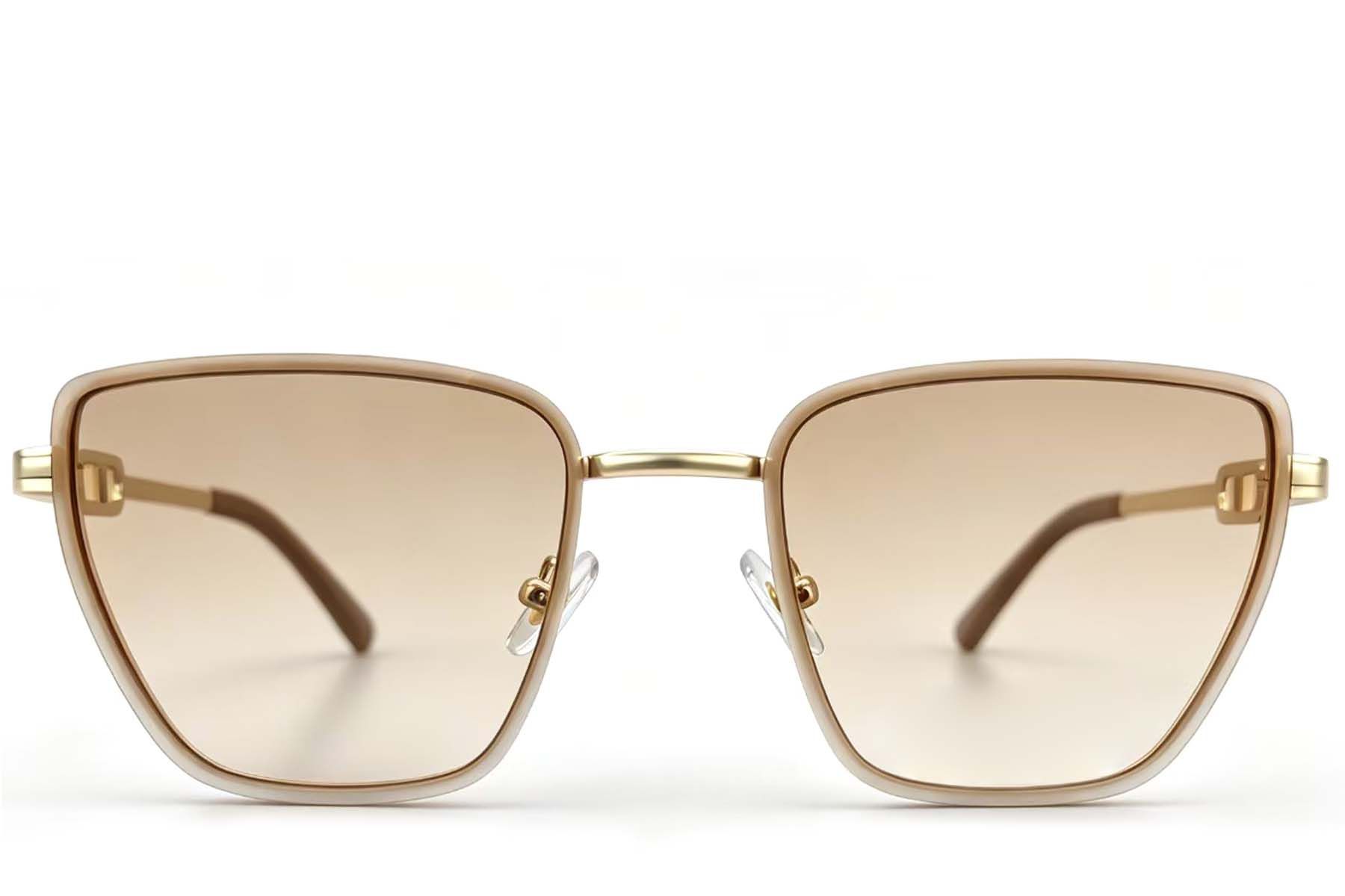 Rectangular Golden Metal Sunglasses #BS2607-0662
