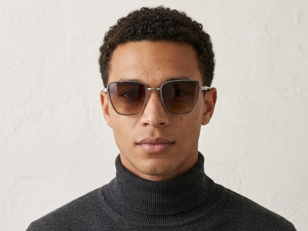 Rectangular Silver Metal Sunglasses #BS2607-0665