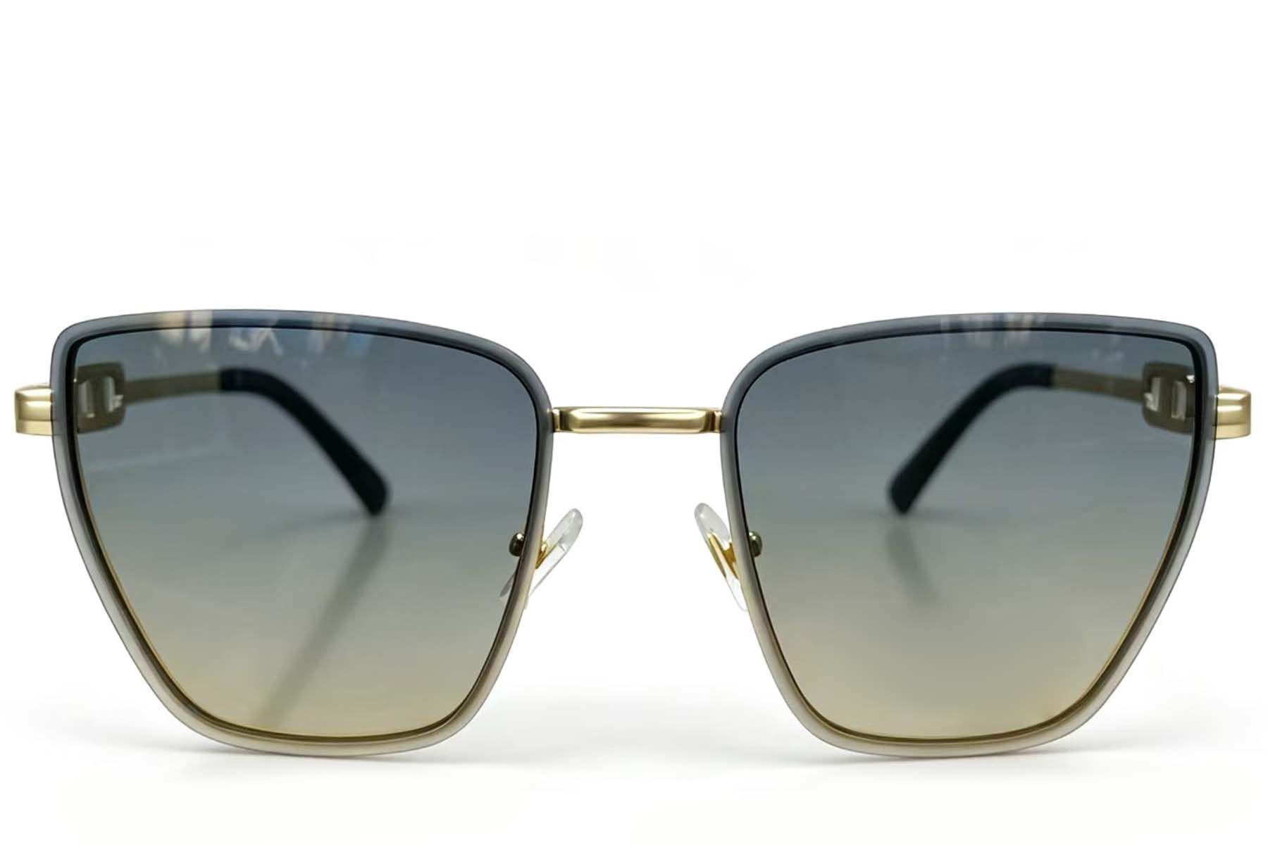 Rectangular Golden Metal Sunglasses #BS2607-0666