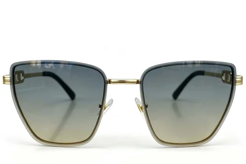 Gafas de sol rectangulares de metal dorado #BS2607-0666