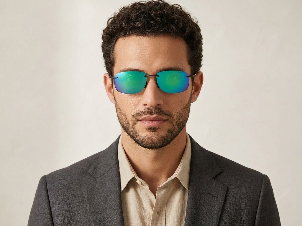 Occhiali da sole polarizzati invisibili in plastica nera #BS2607-0671