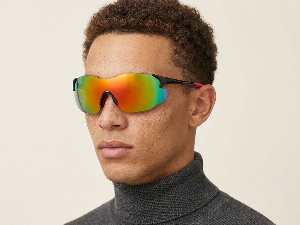 Gafas fotocromáticas de plástico negro estilo aviador #BS2607-0676