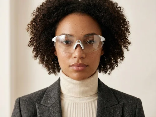 Lunettes photochromiques Aviator en plastique blanc #BS2607-0677