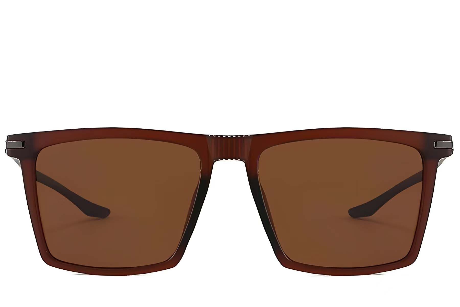 Rectangular Brown TR90 Polarized Sunglasses #BS2607-0682