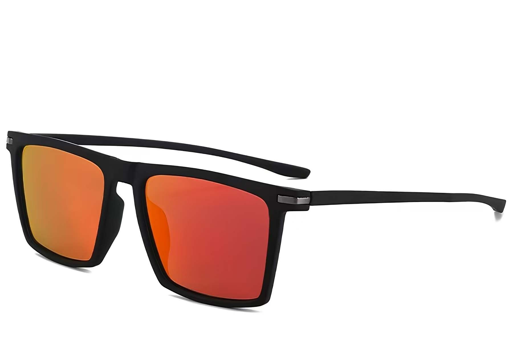 Rectangular Black TR90 Polarized Sunglasses #BS2607-0684
