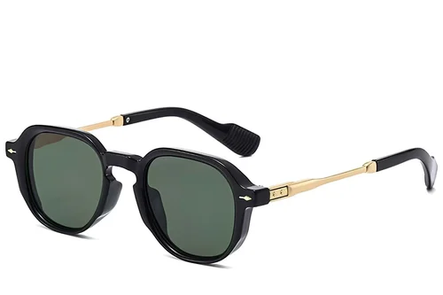 Lunettes de soleil ovales en plastique noir #BS2607-0688