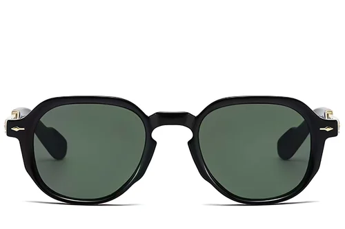 Lunettes de soleil ovales en plastique noir #BS2607-0688
