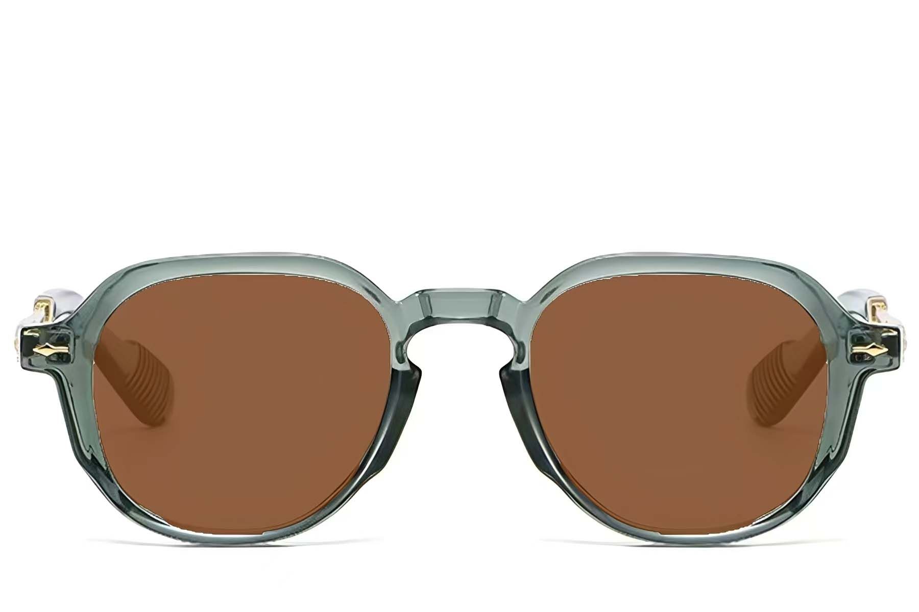 Lunettes de soleil ovales en plastique vert #BS2607-0689
