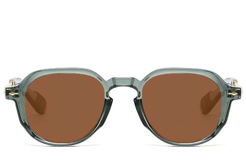 Lunettes de soleil ovales en plastique vert #BS2607-0689