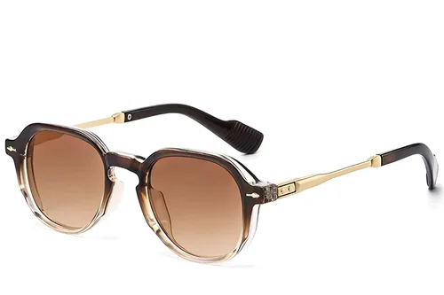Lunettes de soleil ovales en plastique marron #BS2607-0690