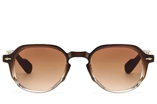 Lunettes de soleil ovales en plastique marron #BS2607-0690