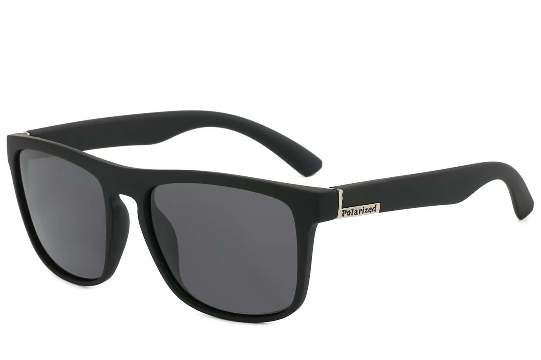 Aviator zwarte plastic gepolariseerde zonnebril #BS2607-0701