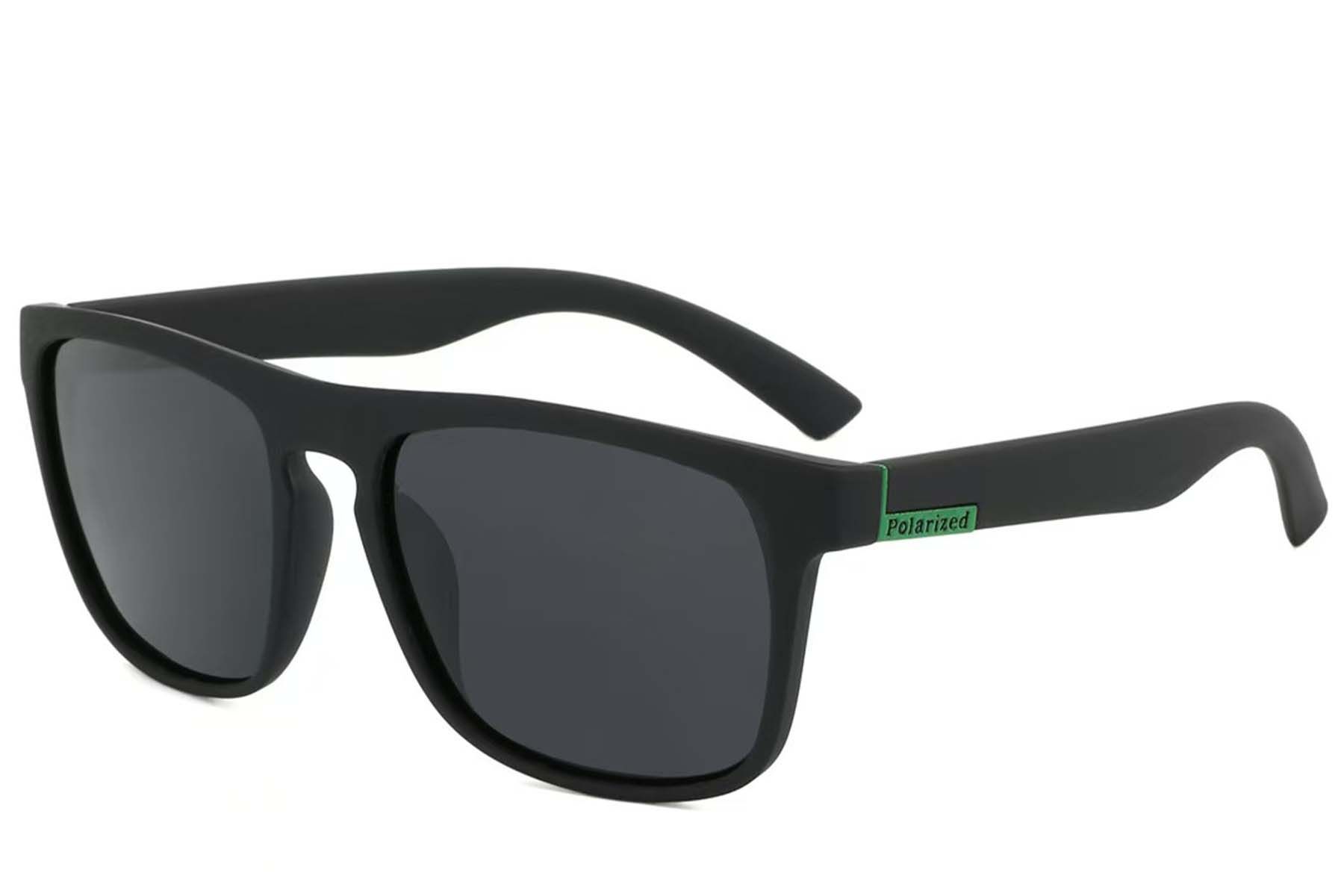 Aviator Black Plastic Polarized Sunglasses #BS2607-0702