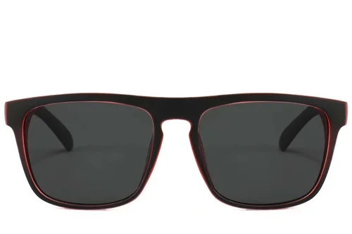 Lunettes de soleil polarisées Aviator en plastique noir #BS2607-0706