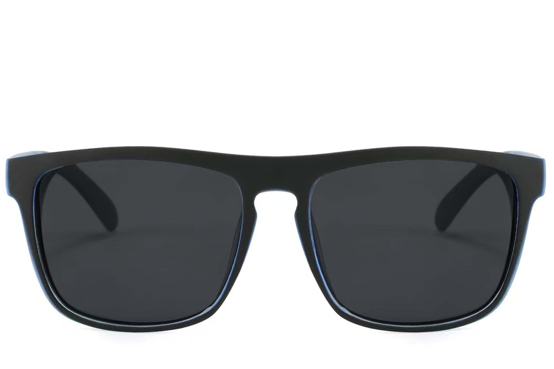 Aviator Black Plastic Polarized Sunglasses #BS2607-0707