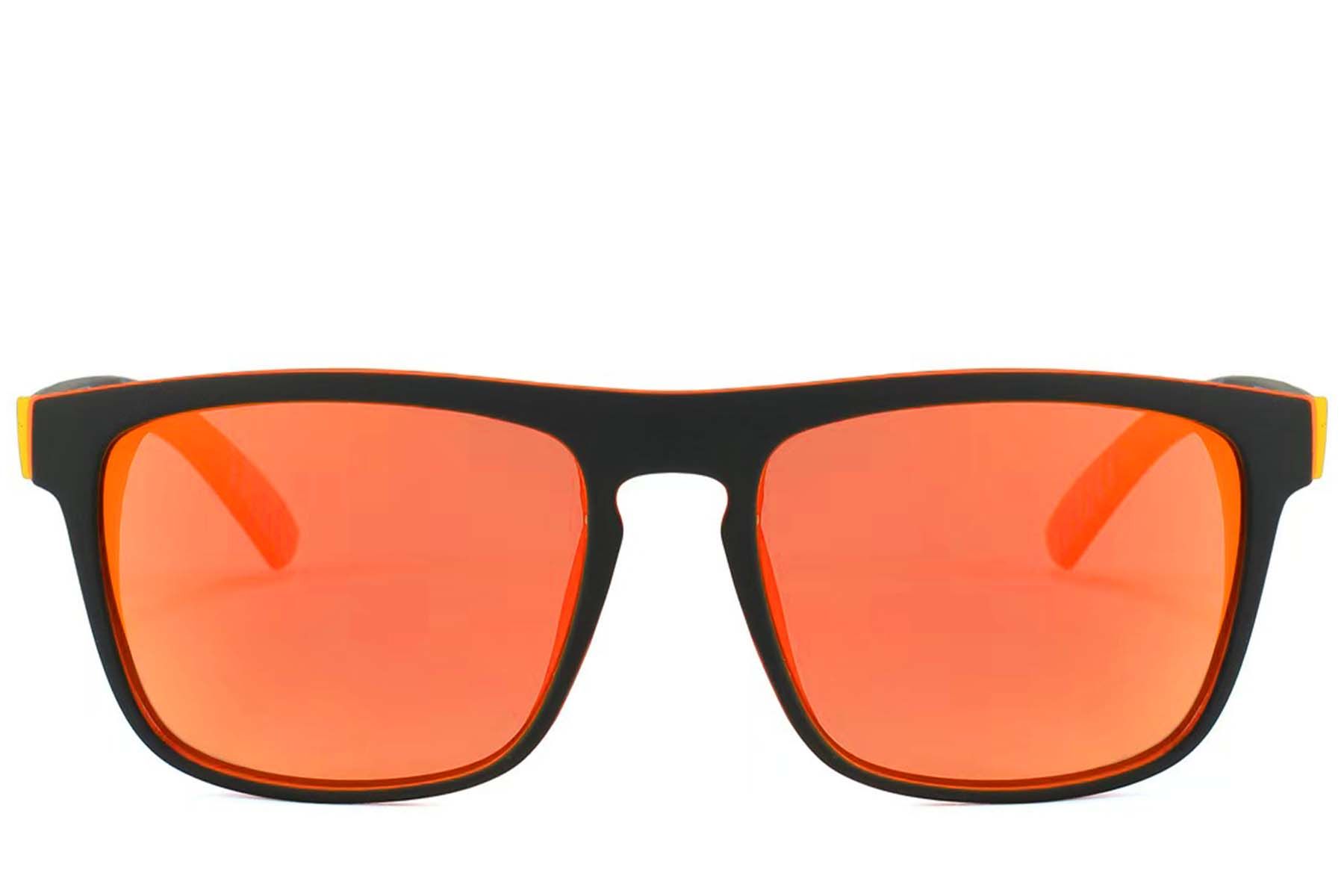 Gafas de sol polarizadas de plástico negro estilo aviador #BS2607-0709