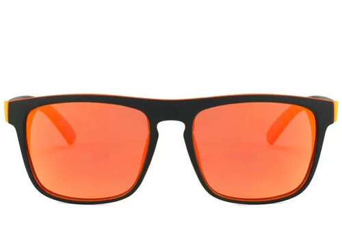 Lunettes de soleil polarisées Aviator en plastique noir #BS2607-0709