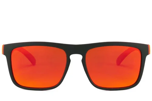 Lunettes de soleil polarisées Aviator en plastique noir #BS2607-0711