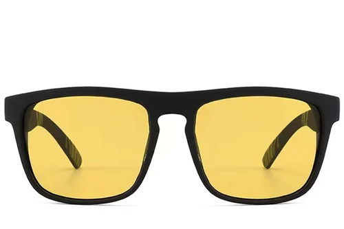 Lunettes de soleil polarisées Aviator en plastique noir #BS2607-0713