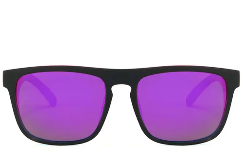 Lunettes de soleil polarisées Aviator en plastique noir #BS2607-0716