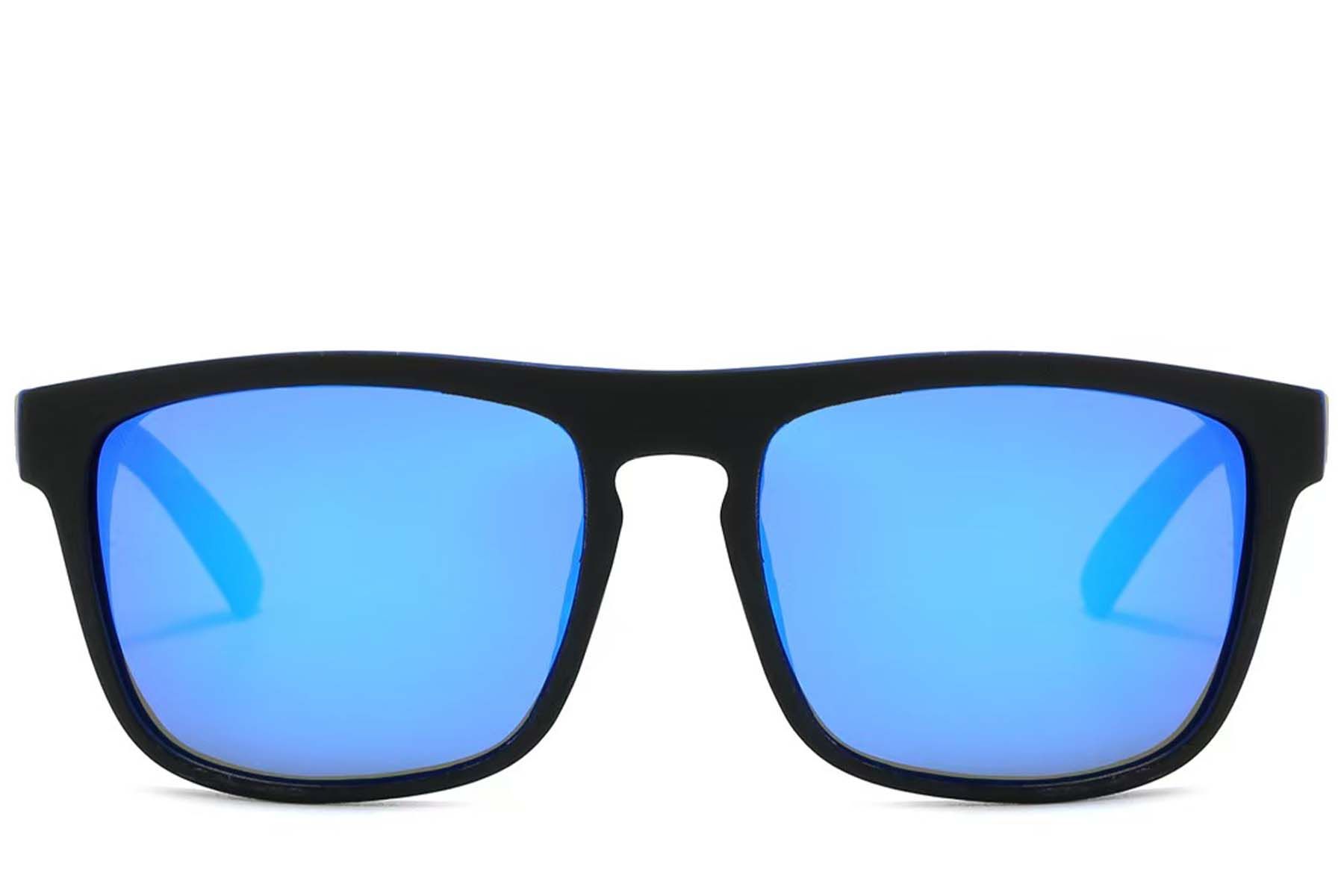 Schwarze polarisierte Aviator-Sonnenbrille aus Kunststoff #BS2607-0717