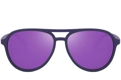 Lunettes de soleil polarisées Aviator en plastique violet #BS2607-0722