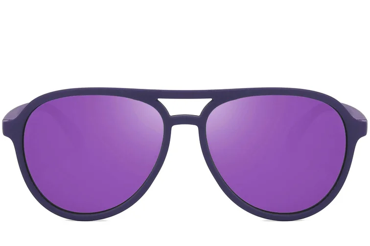 Aviator Purple Plastic Polarized Sunglasses #BS2607-0722