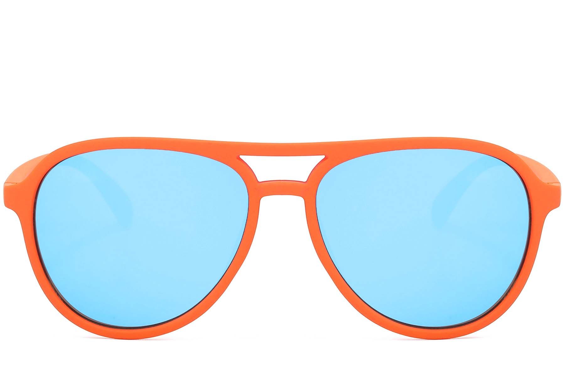 Lunettes de soleil polarisées Aviator orange en plastique #BS2607-0723