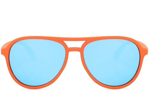 Lunettes de soleil polarisées Aviator orange en plastique #BS2607-0723