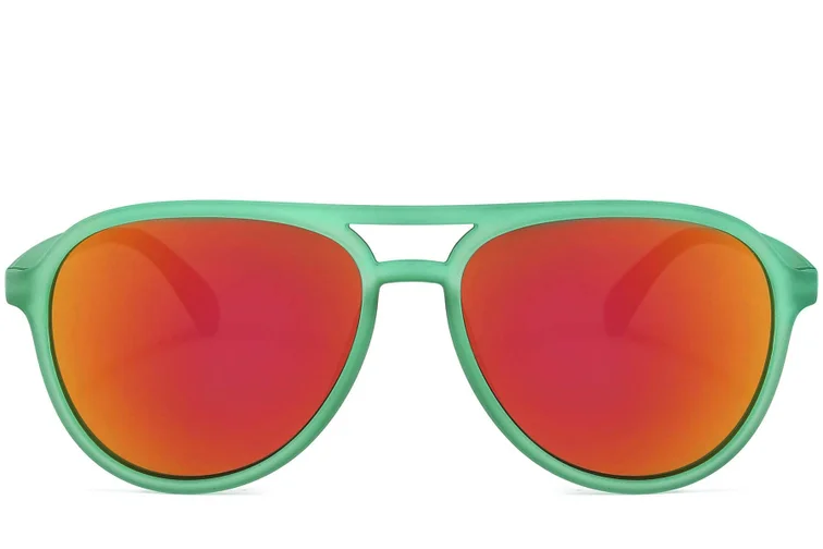 Aviator Green Plastic Polarized Sunglasses #BS2607-0724