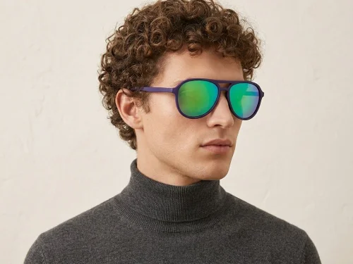 Lunettes de soleil polarisées Aviator en plastique violet #BS2607-0725